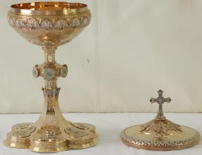 French Antique solid silver Gothic Ciborium